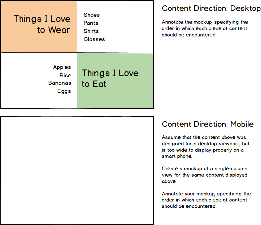 Content Direction exercise